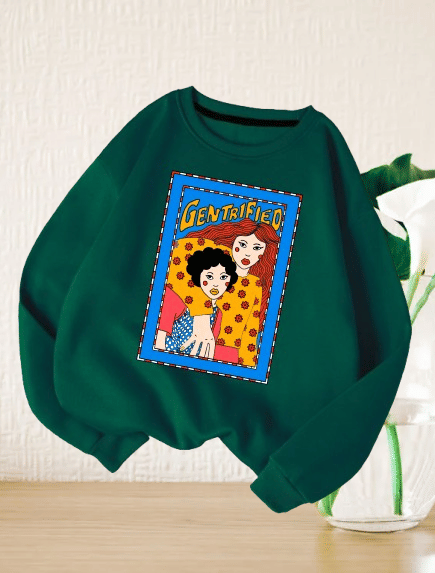     			THAWE PARIDHAN Women's Fleece Round Neck Sweatshirt ( Green )