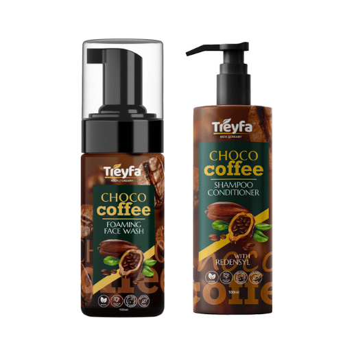 Treyfa Choco Coffee Face Wash & Hair Care Combo | Deep Cleansing, Anti-Dandruff & Hair Fall Control | Unisex Daily Use | 100ml Eac     			Treyfa Choco Coffee Face Wash & Hair Care Combo | Deep Cleansing, Anti-Dandruff & Hair Fall Control | Unisex Daily Use | 100ml Eac