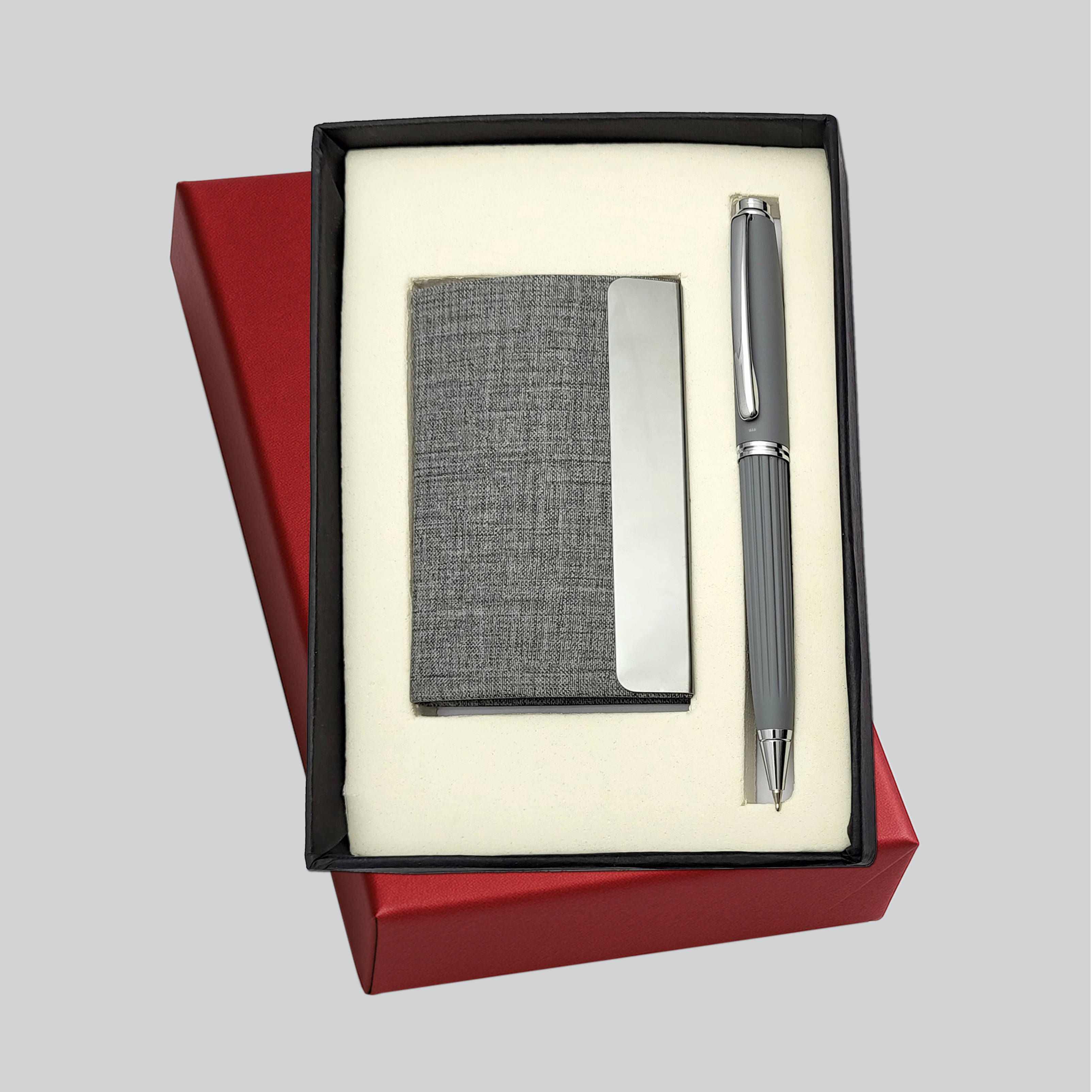 UJJi 2in1 Gift Combo with Grey Metal Pen with PU Leather Card Holder Pen Gift Set UJJi 2in1 Gift Combo with Grey Metal Pen with PU Leather Card Holder Pen Gift Set