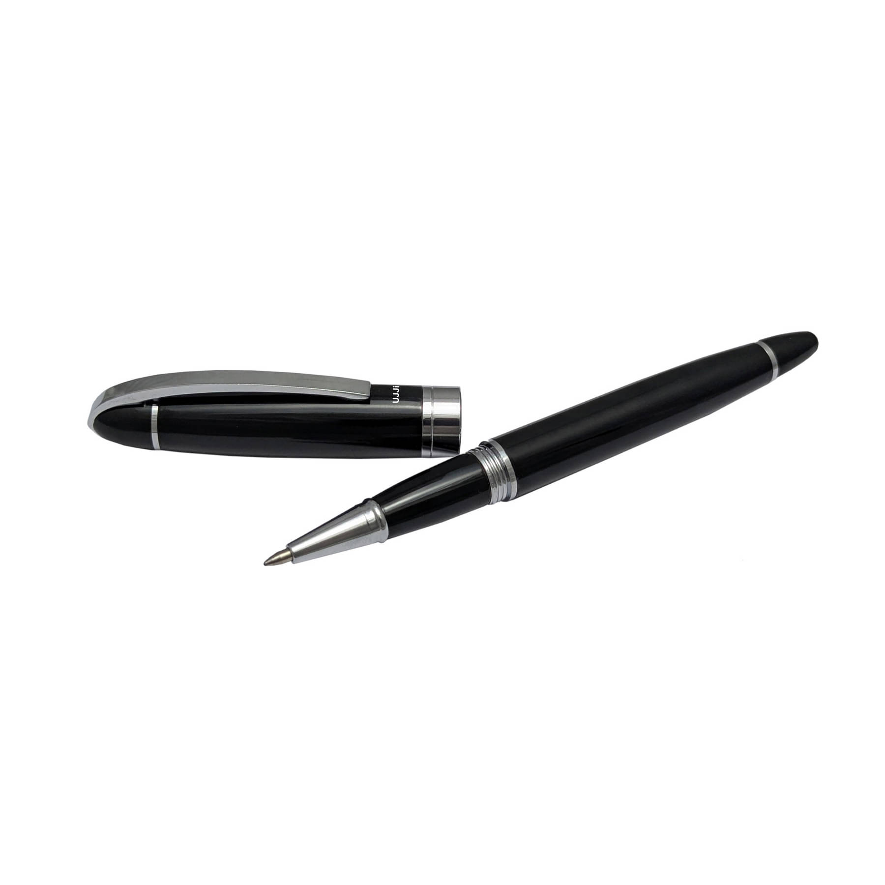 UJJi Executive Look Chrome Plated Black Colour Metal Roller Ball Pen UJJi Executive Look Chrome Plated Black Colour Metal Roller Ball Pen