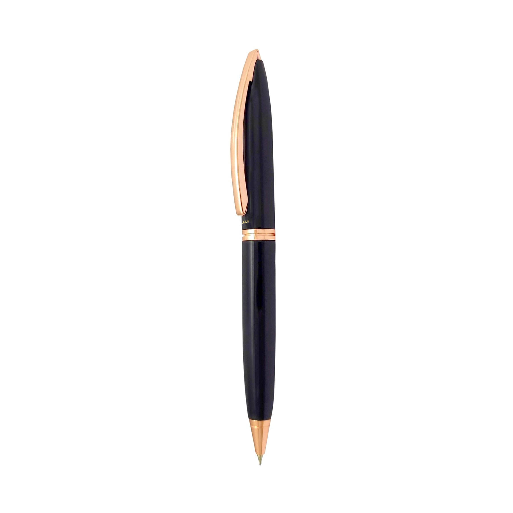     			UJJi Gloss Black with Rose Gold Part Metal Ball Pen