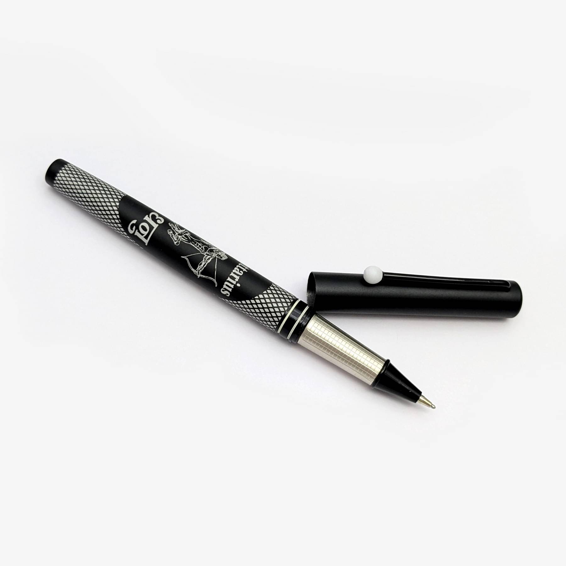     			UJJi Sagittarius (Dhanu) Designed Black Aluminum Metal Blue Ink Roller Ball Pen