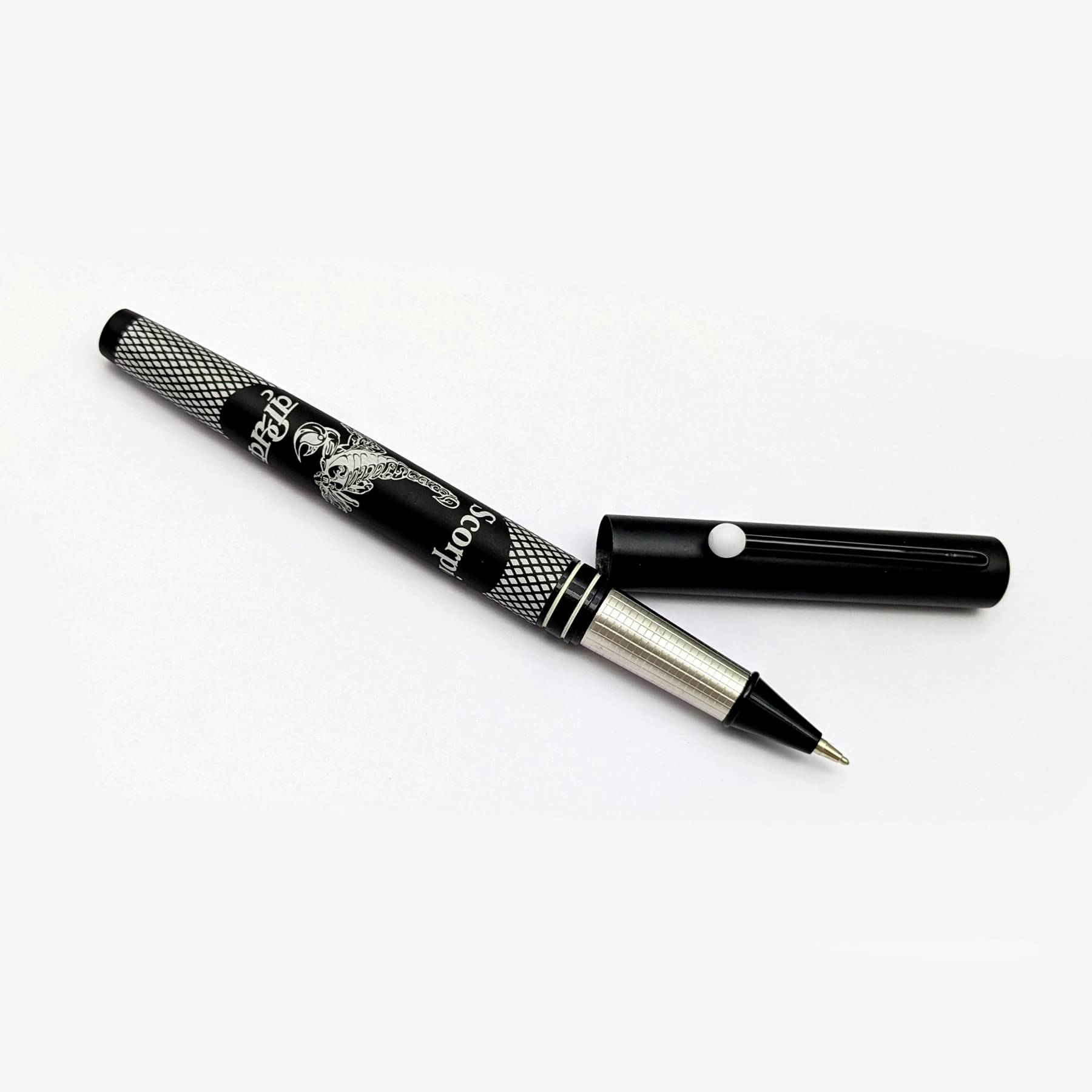 UJJi Scorpio (Vrishchik) Designed Black Aluminum Metal Blue Ink Roller Ball Pen UJJi Scorpio (Vrishchik) Designed Black Aluminum Metal Blue Ink Roller Ball Pen