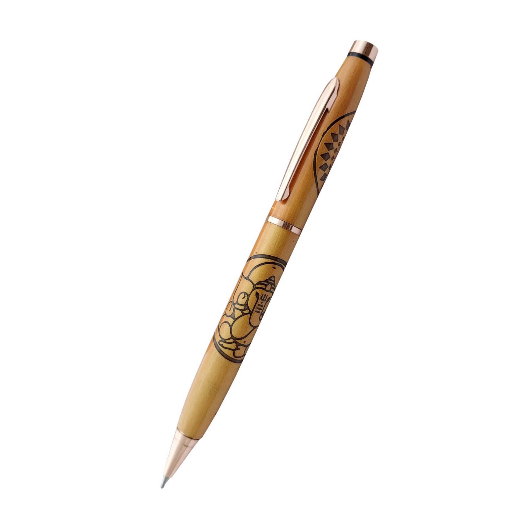     			UJJi Shri Ganesh Ji Carved Antique Rose Gold Ball Pen