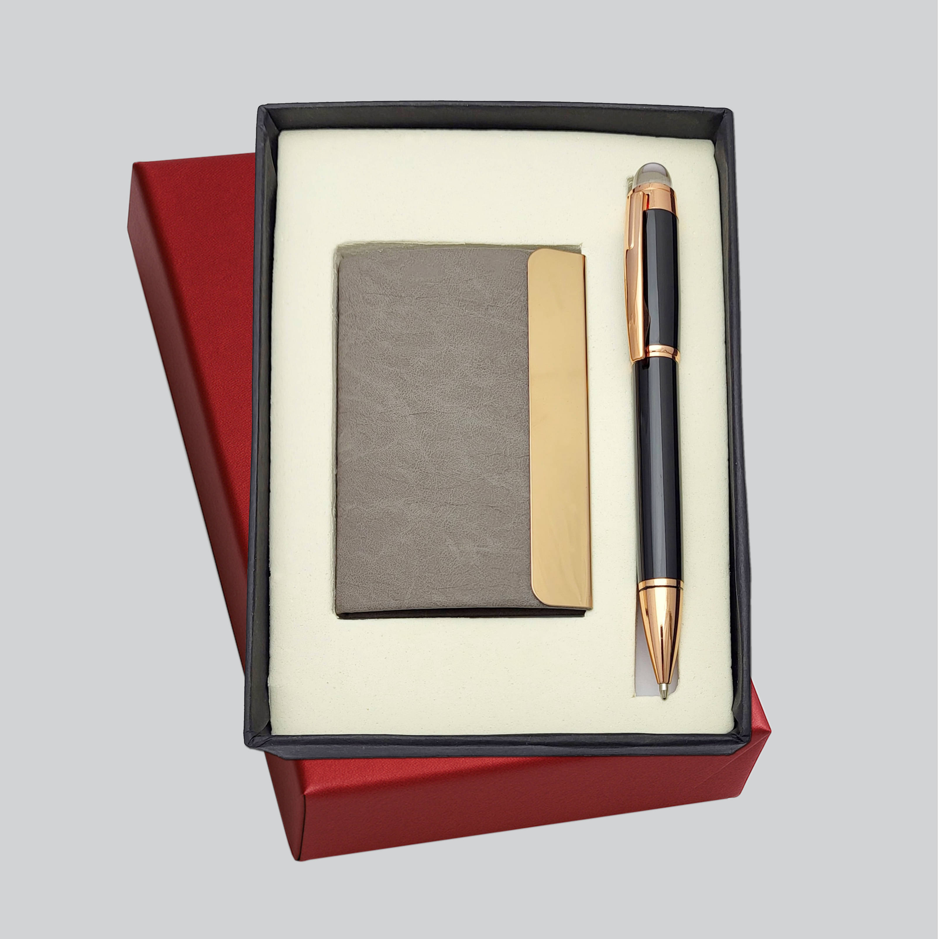 UJJi Top Stone Rose Gold Pen with ATM/CREDIT/DEBIT Card Holder Pen Gift Set     			UJJi Top Stone Rose Gold Pen with ATM/CREDIT/DEBIT Card Holder Pen Gift Set