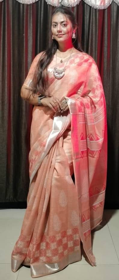     			VTEXX Cotton Printed Regular Saree With Unstitched Blouse Piece ( Beige )