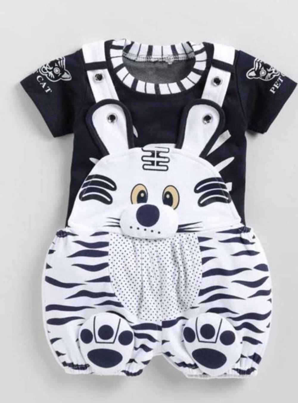     			Villata fashion Pack of 1 Baby Boys Cotton Blend T-Shirt & Dungarees Set ( Black )