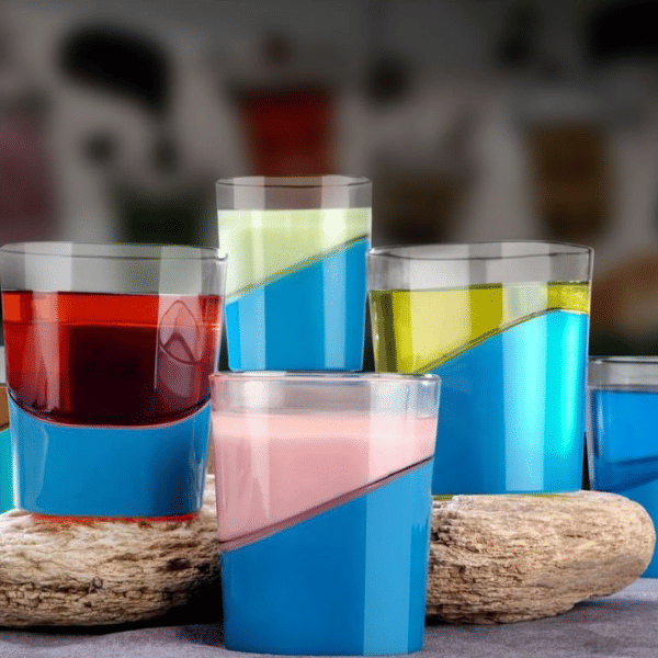     			sawstick galss Plastic Glasses 300 ml ( Pack of 6 ) Multicolor