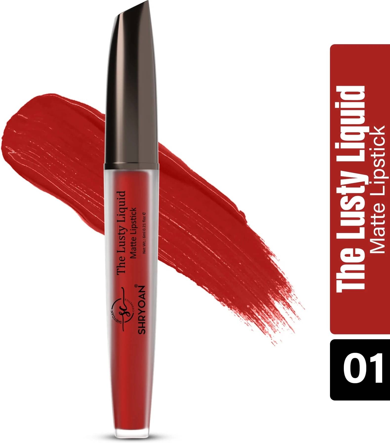     			shryoan Red Matte Long Lasting Liquid Lipstick ( Pack of 1 )