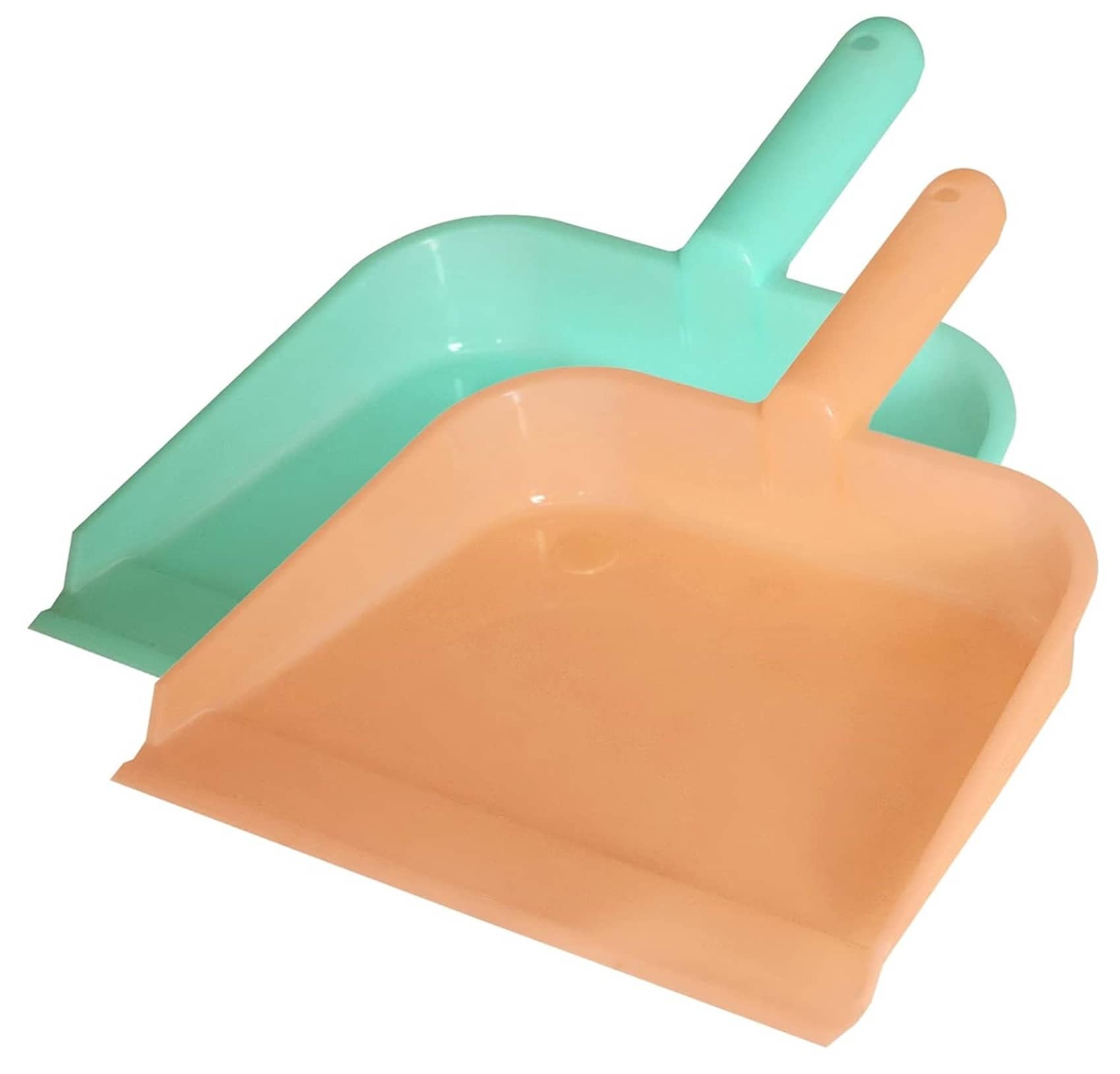 10" Plastic Dustpan, Pack of 2, Green & Light Pink