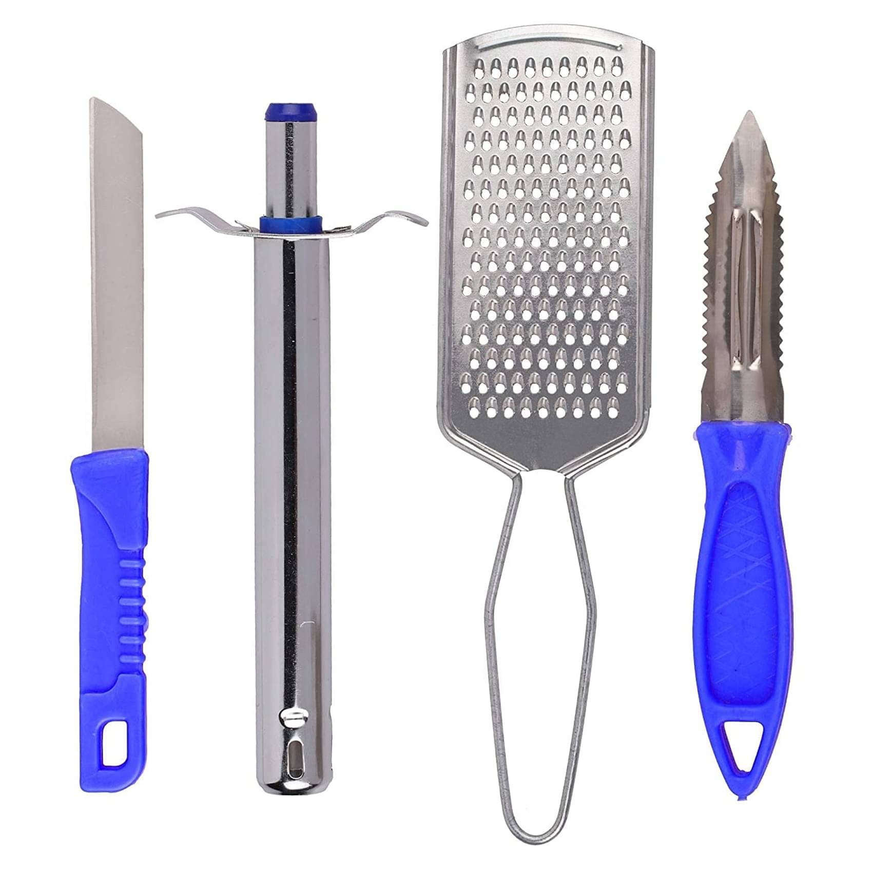 4 in 1 Combo Multipurpose Kitchen Set (Peeler, Cheese Grater, Lighter, Knife) 4 Pcs Daily Use Utility Multipurpose Kitchen Set (Blue) 4 in 1 Combo Multipurpose Kitchen Set (Peeler, Cheese Grater, Lighter, Knife) 4 Pcs Daily Use Utility Multipurpose Kitchen Set (Blue)