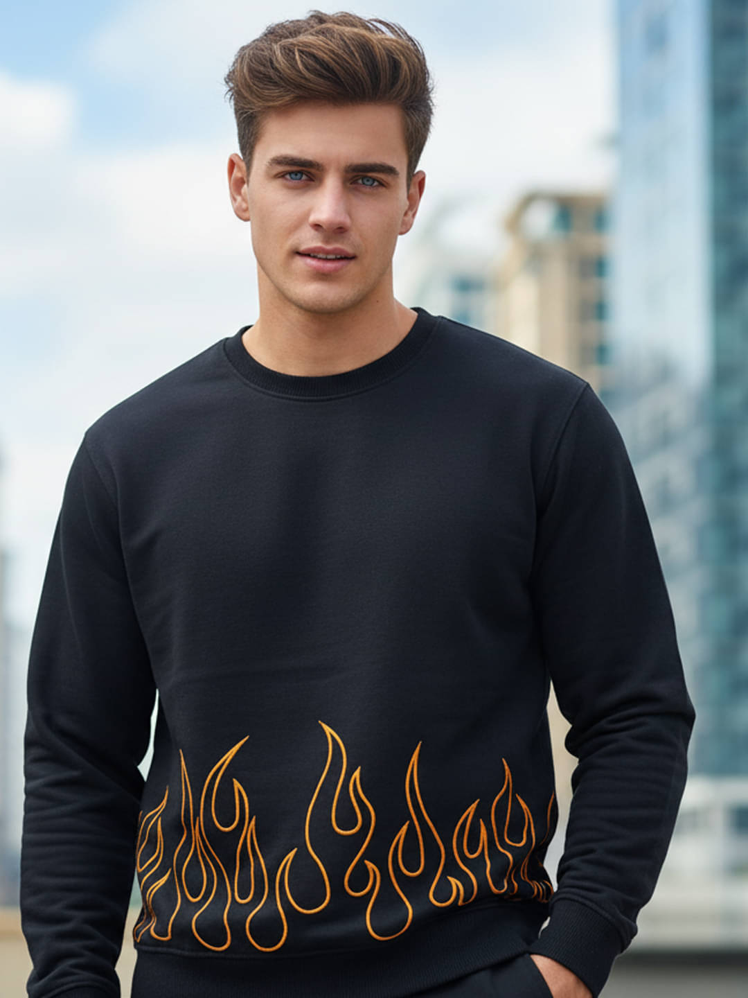     			7 ISLANDS Fleece Round Neck Men's Sweatshirt - Navy Blue ( Pack of 1 )