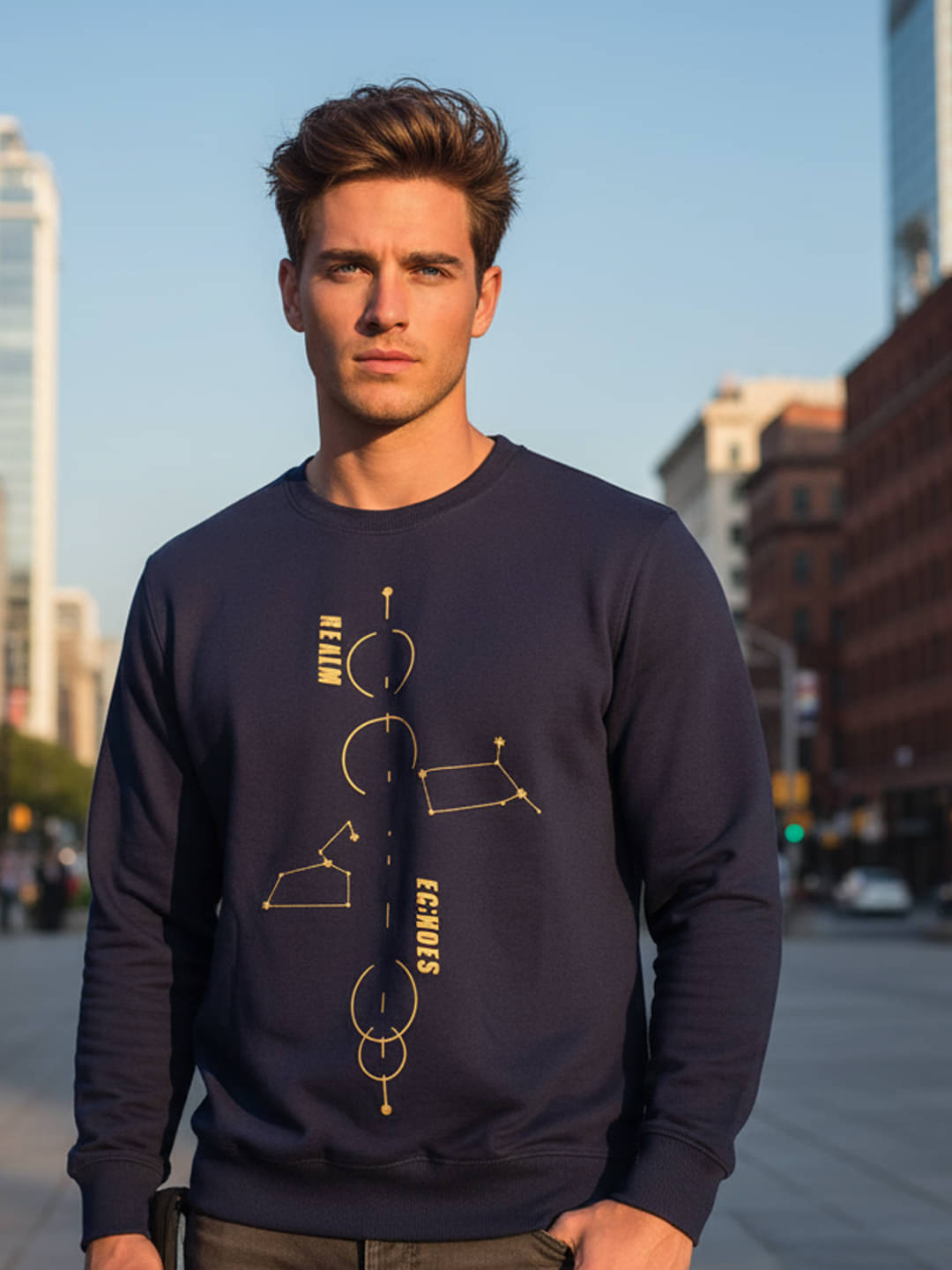     			7 ISLANDS Fleece Round Neck Men's Sweatshirt - Navy Blue ( Pack of 1 )