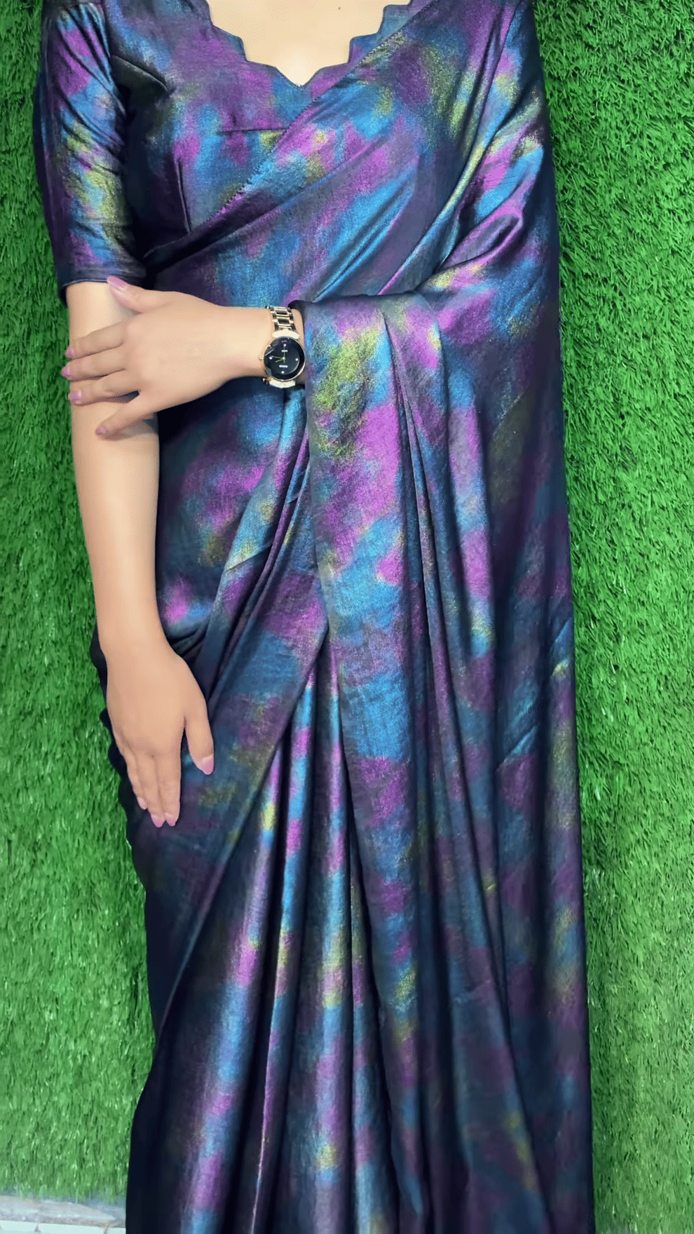 BYUPRI Silk Printed Leheriya Saree With Unstitched Blouse Piece ( Multicolor )     			BYUPRI Silk Printed Leheriya Saree With Unstitched Blouse Piece ( Multicolor )