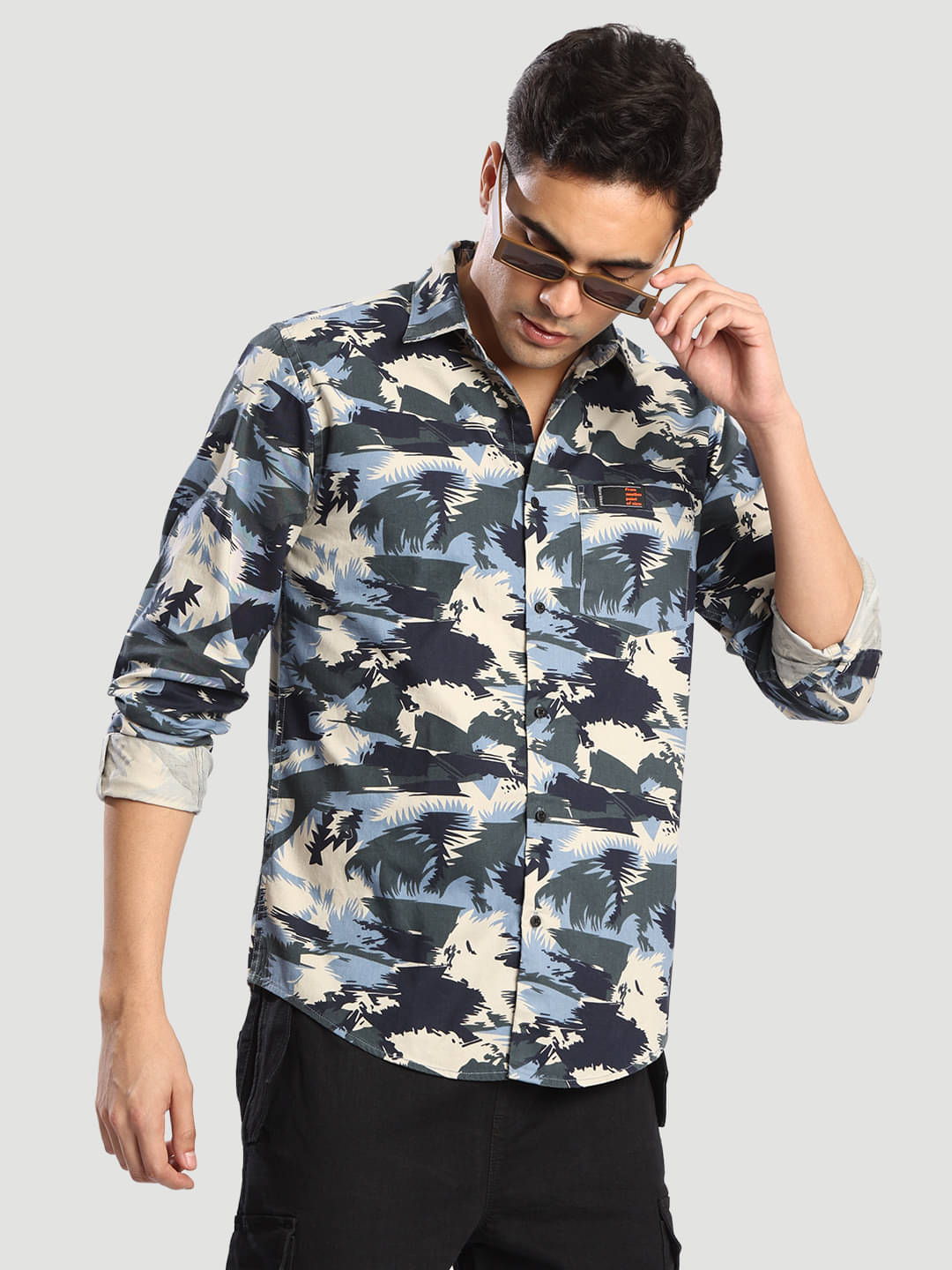    			Bene Kleed 100% Cotton Regular Fit Printed Full Sleeves Men's Casual Shirt - Olive ( Pack of 1 )