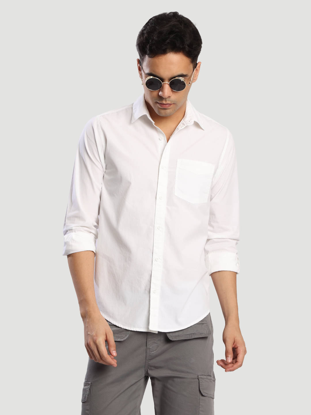    			Bene Kleed 100% Cotton Regular Fit Solids Full Sleeves Men's Casual Shirt - White ( Pack of 1 )