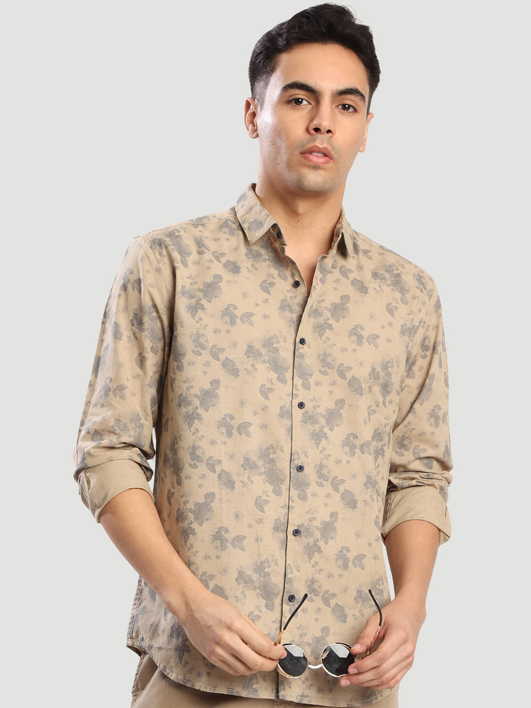    			Bene Kleed 100% Cotton Regular Fit Printed Full Sleeves Men's Casual Shirt - Khaki ( Pack of 1 )