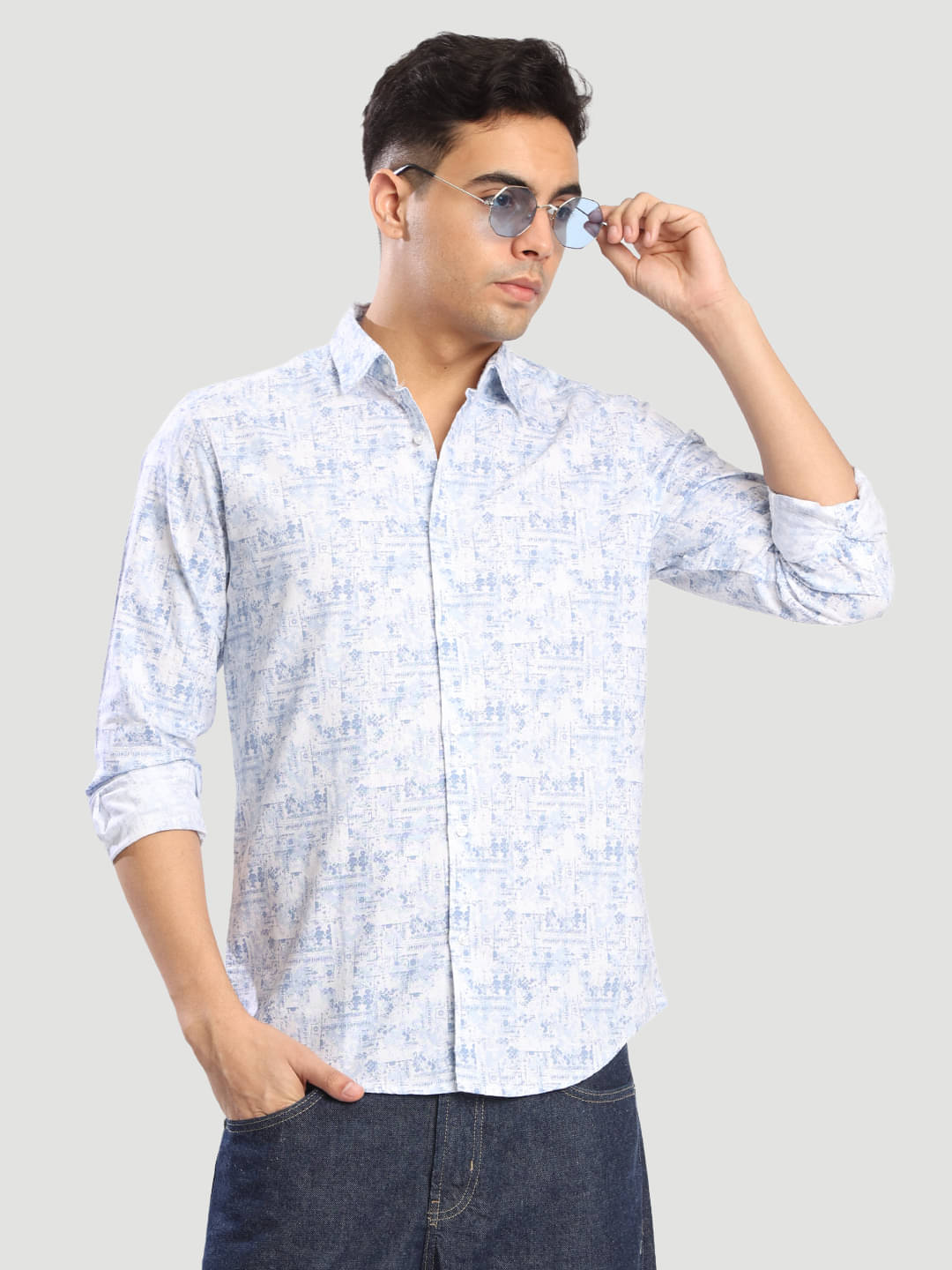 Bene Kleed 100% Cotton Regular Fit Printed Full Sleeves Men's Casual Shirt - White ( Pack of 1 )     			Bene Kleed 100% Cotton Regular Fit Printed Full Sleeves Men's Casual Shirt - White ( Pack of 1 )