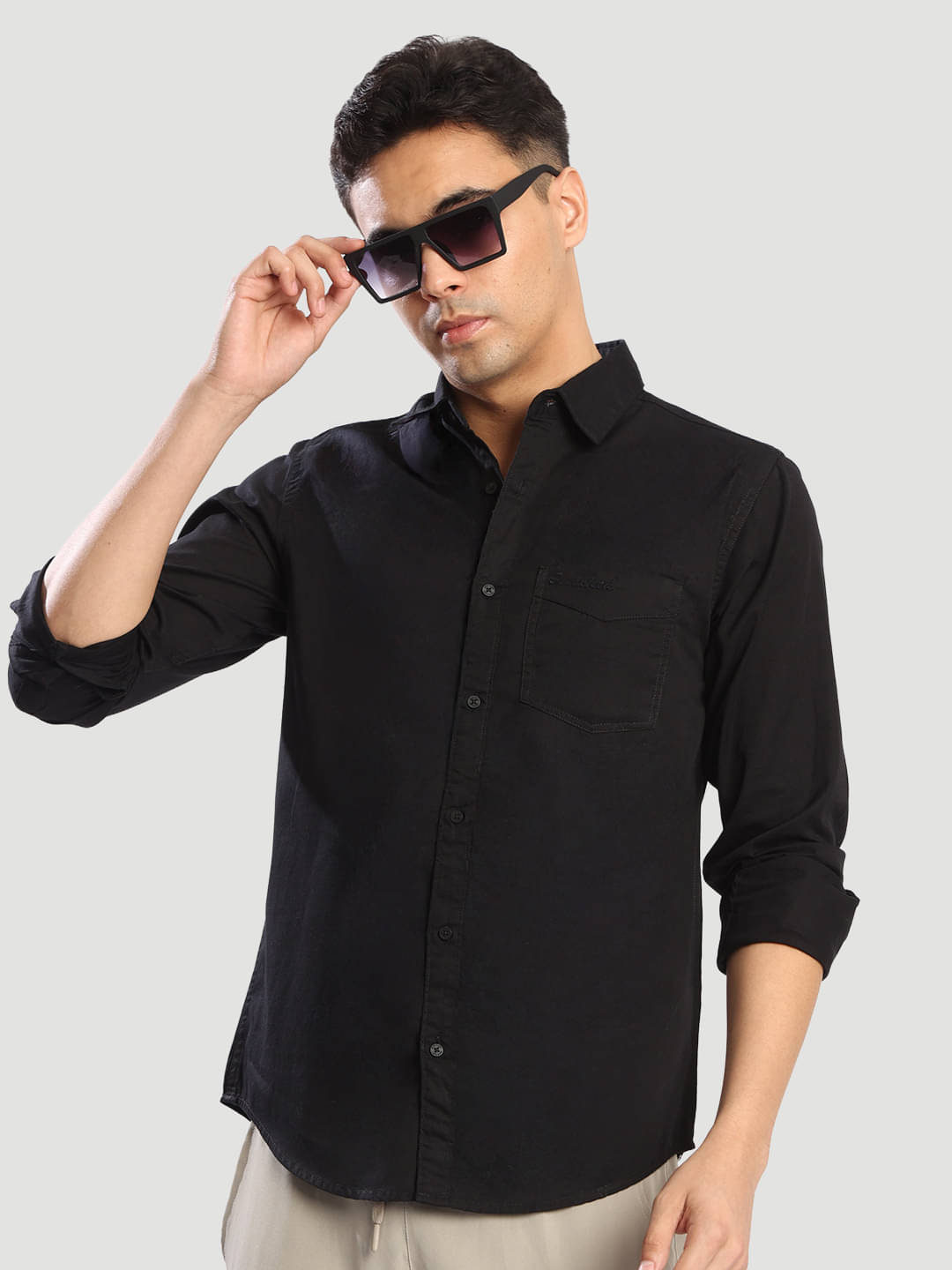     			Bene Kleed 100% Cotton Regular Fit Solids Full Sleeves Men's Casual Shirt - Black ( Pack of 1 )