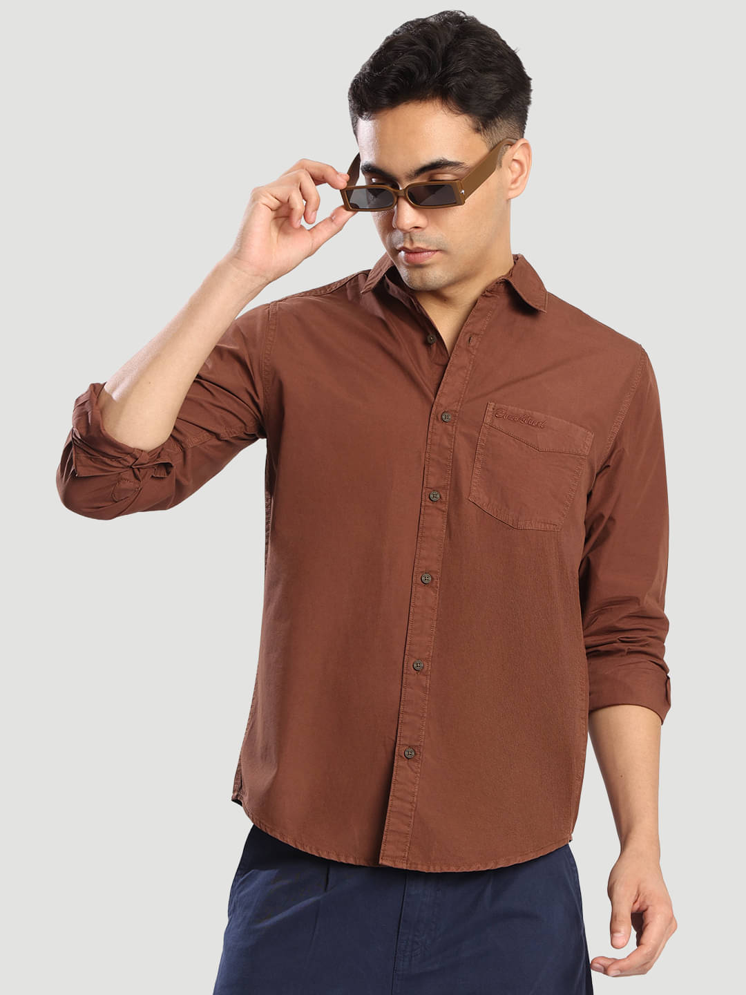     			Bene Kleed 100% Cotton Regular Fit Solids Full Sleeves Men's Casual Shirt - Brown ( Pack of 1 )