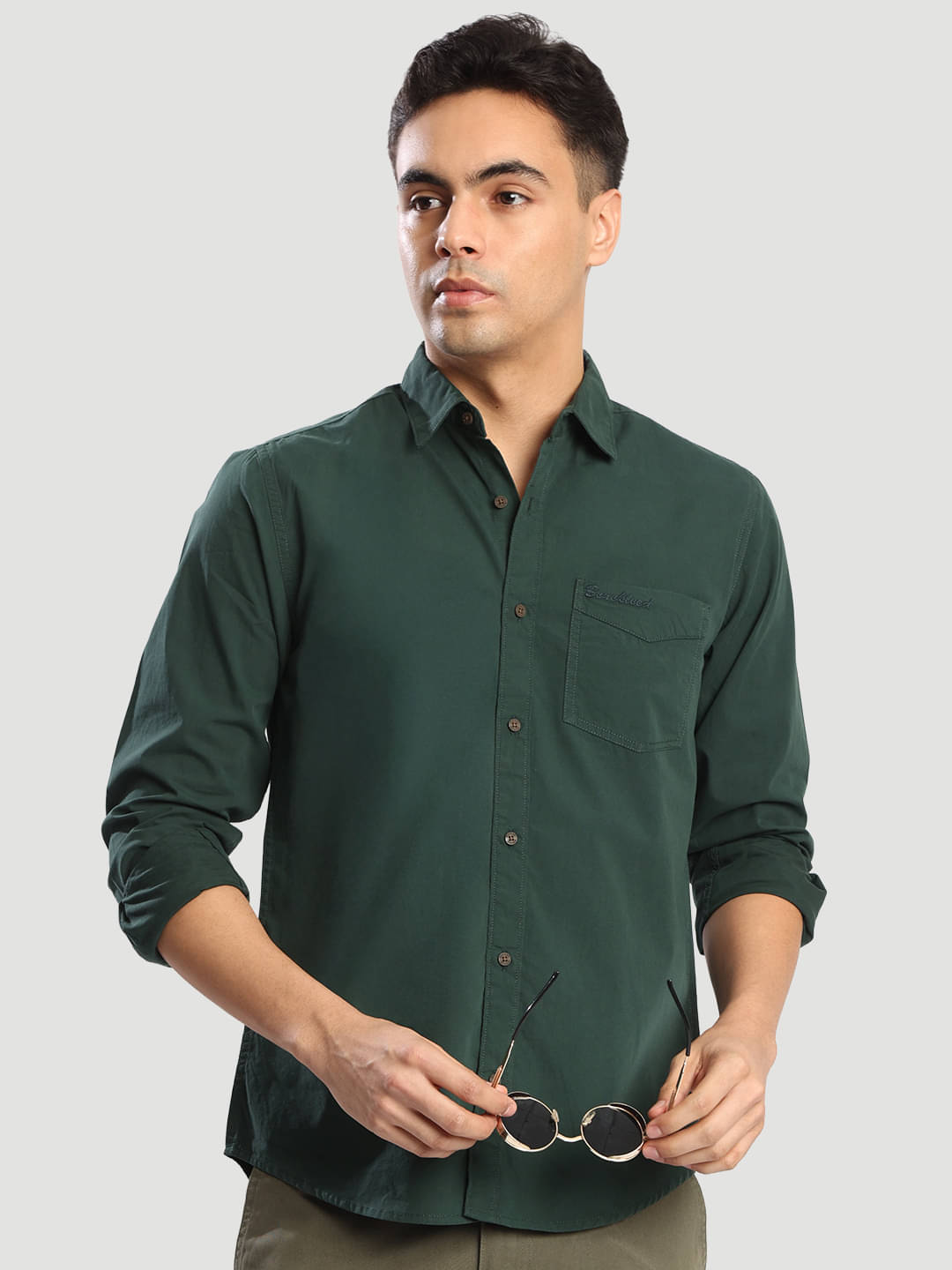     			Bene Kleed 100% Cotton Regular Fit Solids Full Sleeves Men's Casual Shirt - Green ( Pack of 1 )