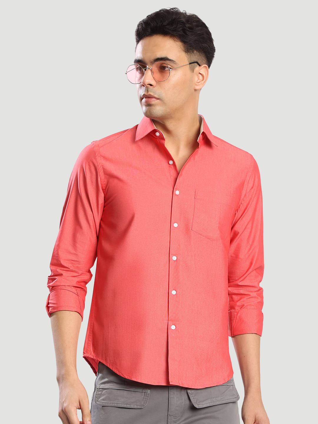     			Bene Kleed Cotton Blend Slim Fit Full Sleeves Men's Formal Shirt - Red ( Pack of 1 )