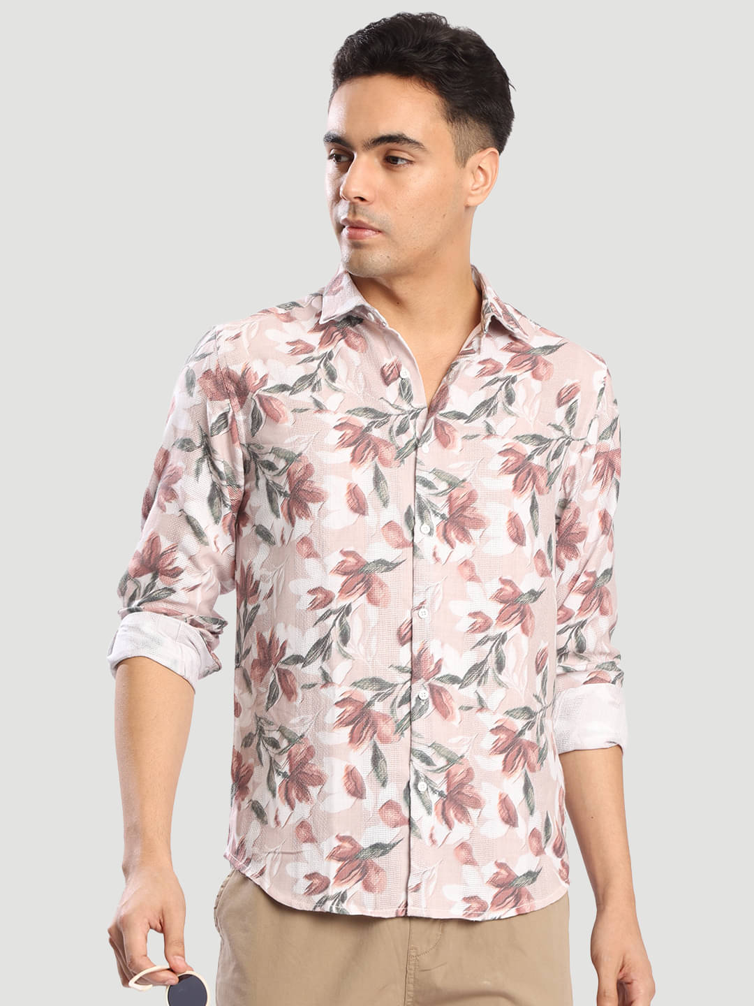     			Bene Kleed Poly Cotton Regular Fit Printed Full Sleeves Men's Casual Shirt - Cream ( Pack of 1 )
