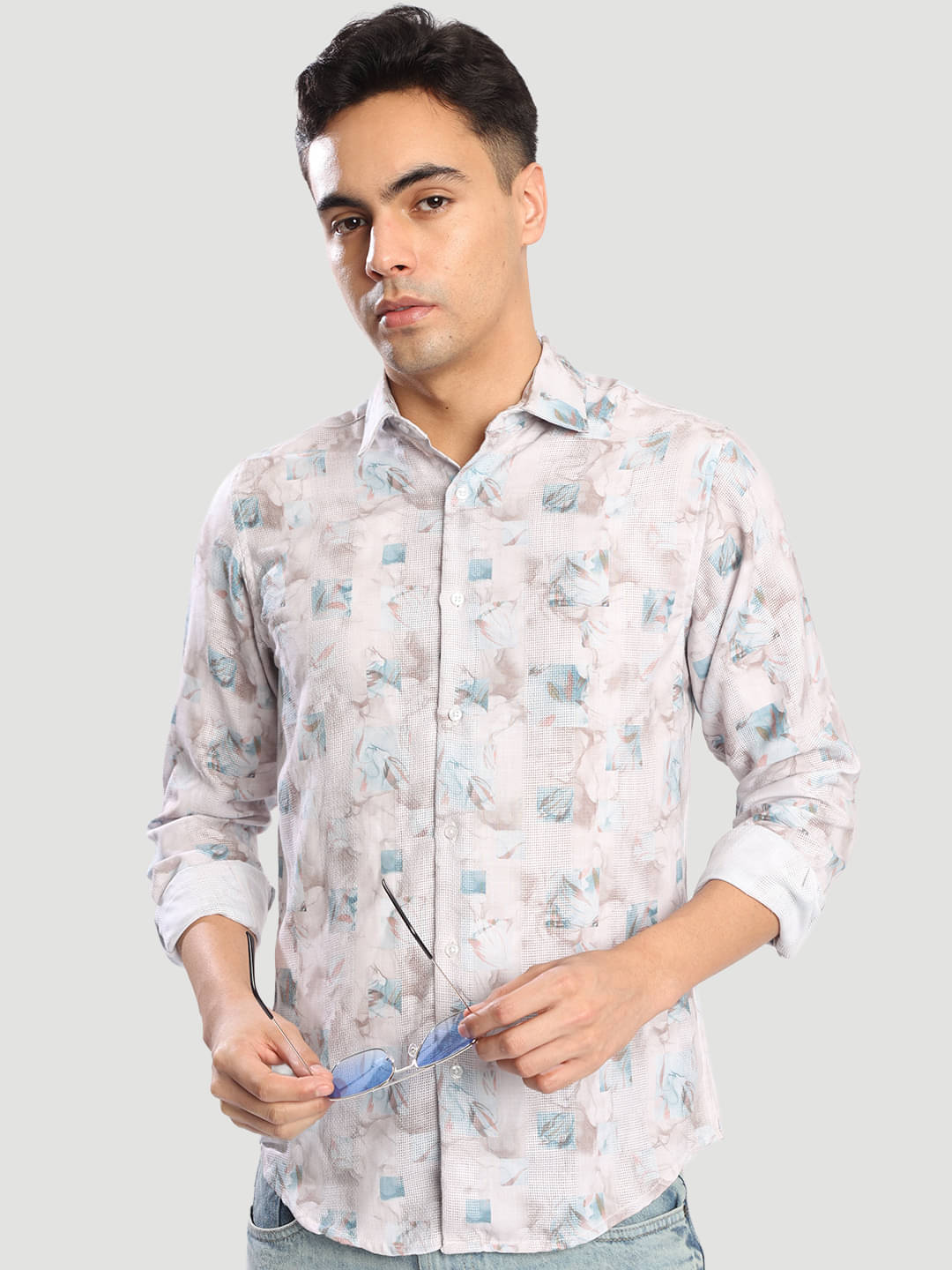     			Bene Kleed Polyester Regular Fit Printed Full Sleeves Men's Casual Shirt - Beige ( Pack of 1 )