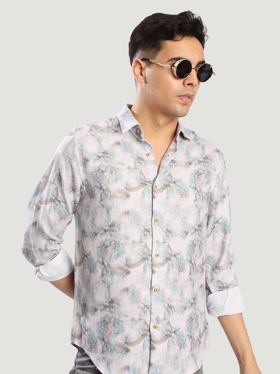     			Bene Kleed Viscose Regular Fit Printed Full Sleeves Men's Casual Shirt - Cream ( Pack of 1 )