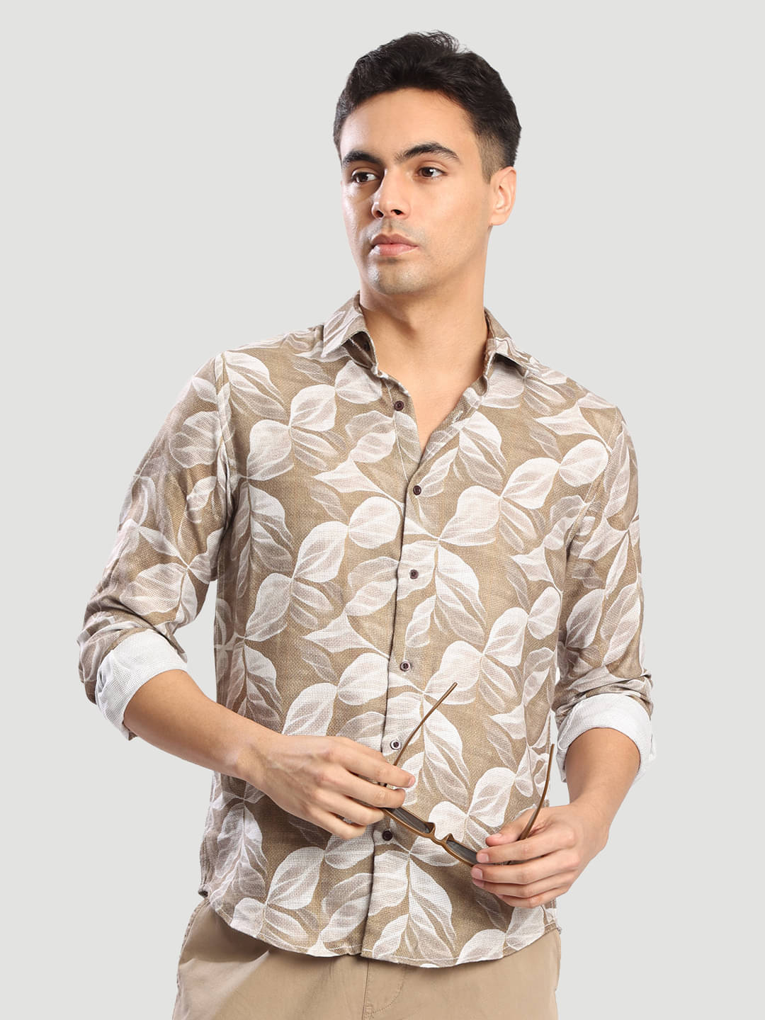     			Bene Kleed Viscose Regular Fit Printed Full Sleeves Men's Casual Shirt - Olive ( Pack of 1 )