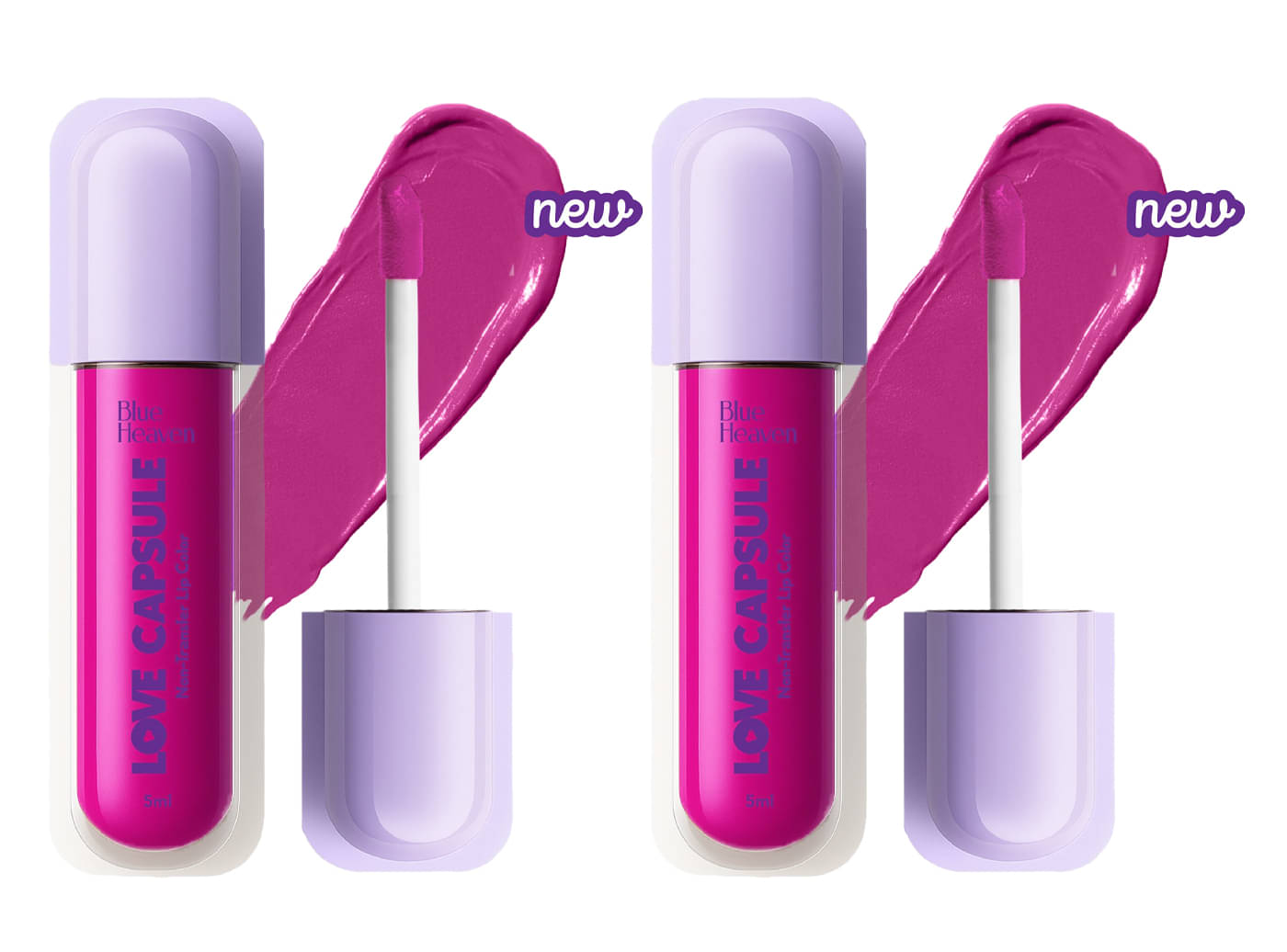     			Blue Heaven Love Capsule Non Transfer Lip Colour, Pink Fantasy, 5ml (Pack of 2)