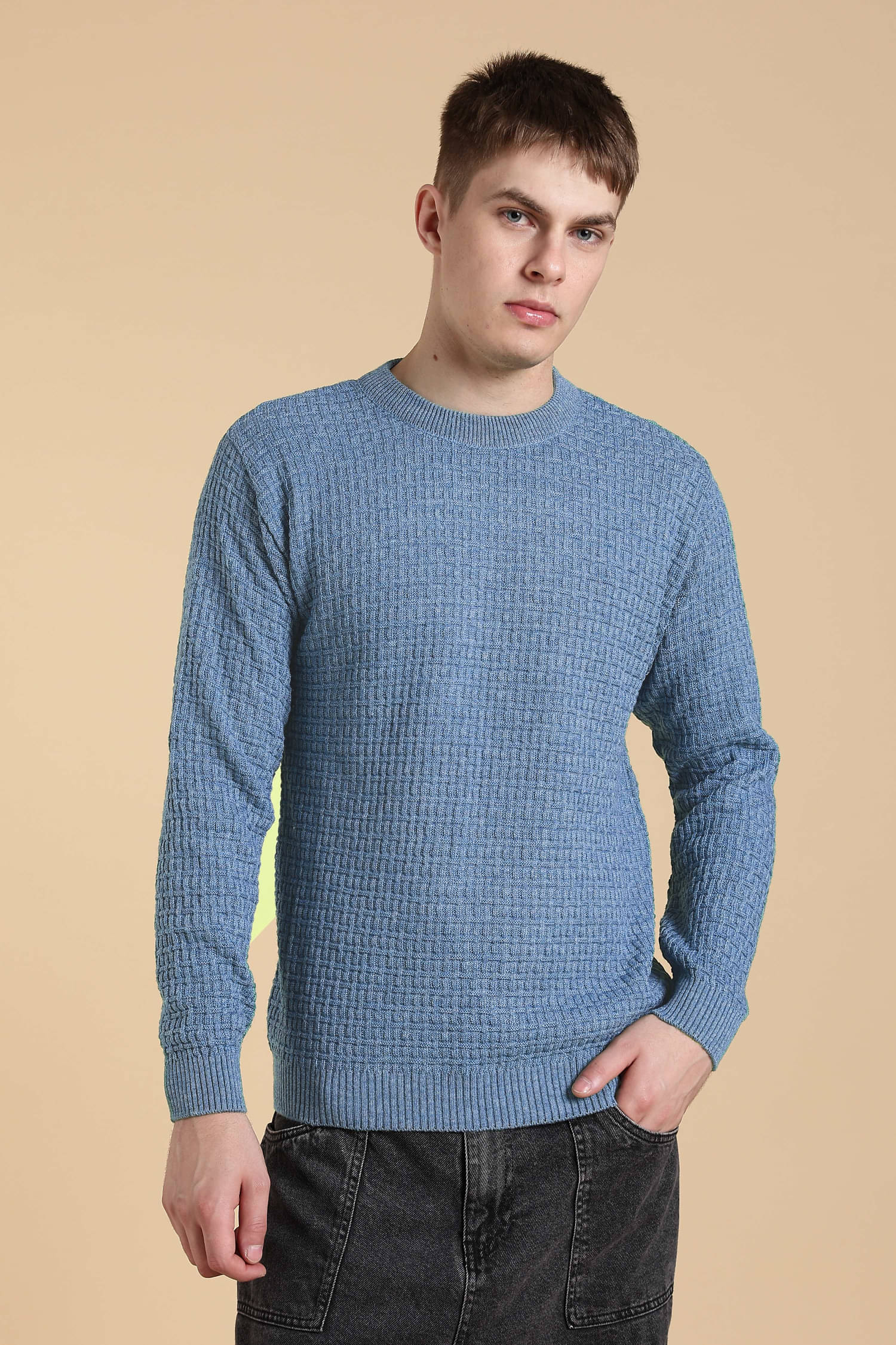 CAT BUNNY Woollen Blend Round Neck Men's Full Sleeves Pullover Sweater - Blue ( Pack of 1 ) CAT BUNNY Woollen Blend Round Neck Men's Full Sleeves Pullover Sweater - Blue ( Pack of 1 )