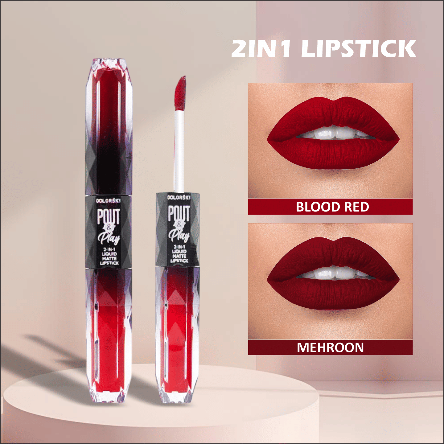     			COLORSKY Red,Maroon Matte Hydrating Liquid Lipstick ( Pack of 1 )