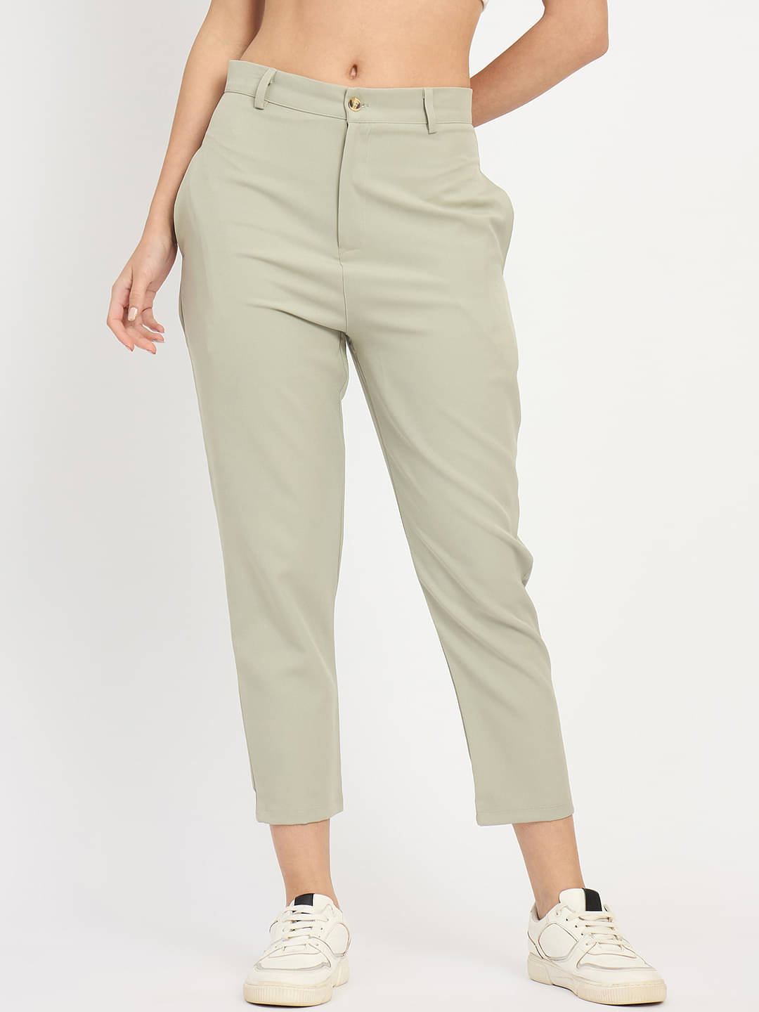    			Camey Women Polyester Casual Trousers ( Green )