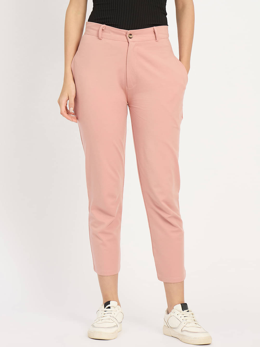     			Camey Women Polyester Casual Trousers ( Pink )