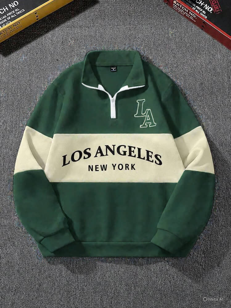 Christy World Fleece High Neck Men's Sweatshirt - Green ( Pack of 1 )