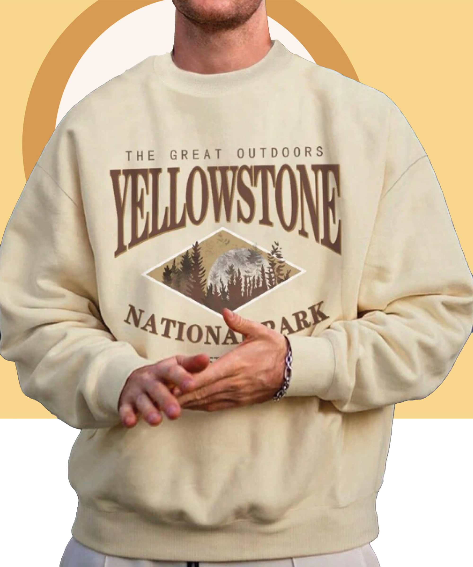 Christy World Fleece Round Neck Men's Sweatshirt - Beige ( Pack of 1 )