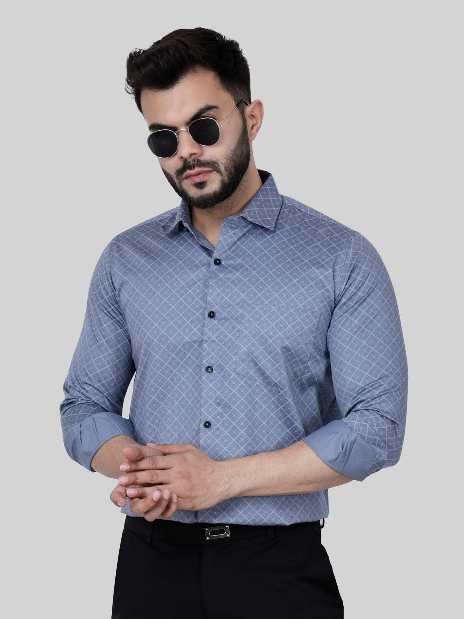 Comey Cotton Regular Fit Full Sleeves Men's Formal Shirt - Blue ( Pack of 1 )     			Comey Cotton Regular Fit Full Sleeves Men's Formal Shirt - Blue ( Pack of 1 )