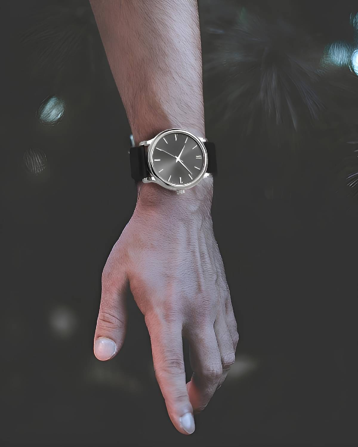     			Cosmic Black Silicon Analog Men's Watch