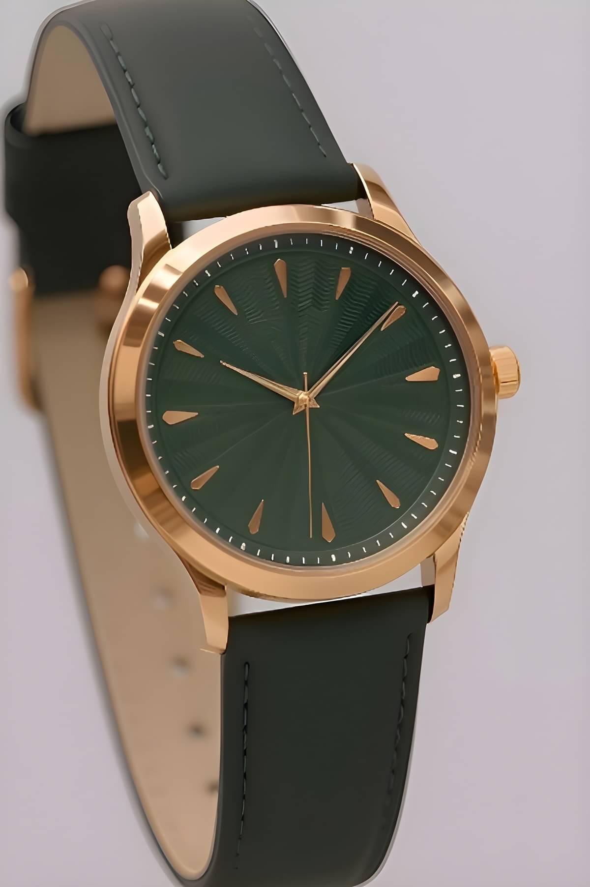     			Cosmic Green Leather Analog Men's Watch