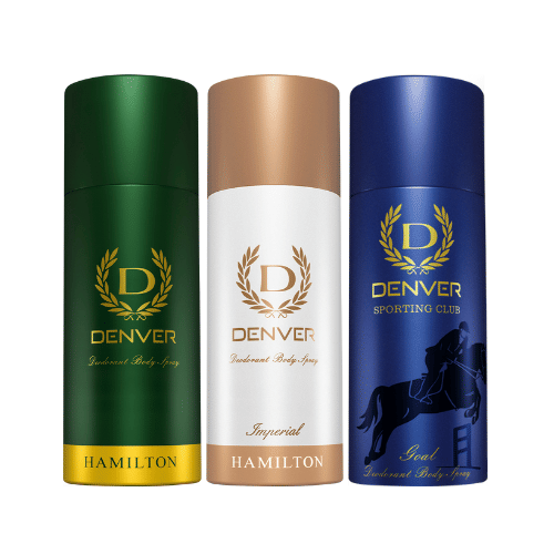 Denver Hamilton, Imperial 150 ml & Goal 165 ml Deodorant Spray for Men 465 ml ( Pack of 3 ) Denver Hamilton, Imperial 150 ml & Goal 165 ml Deodorant Spray for Men 465 ml ( Pack of 3 )