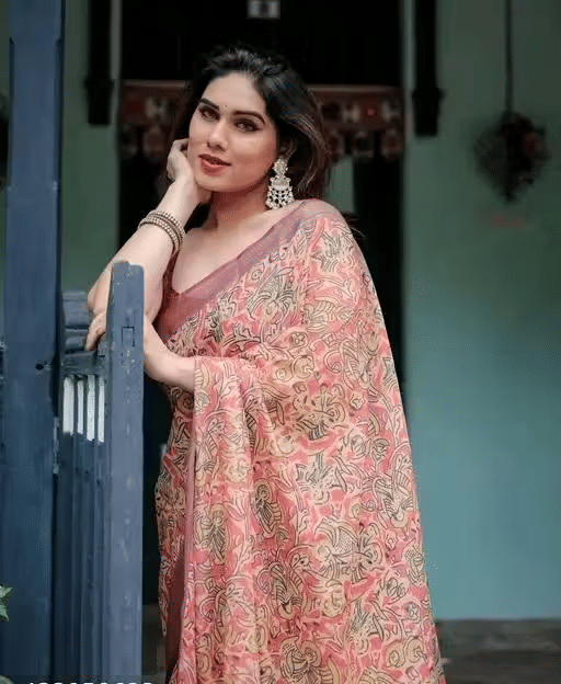    			Ditya Fashion Cotton Printed Regular Saree With Unstitched Blouse Piece ( Peach )