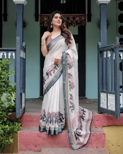 Ditya Fashion Cotton Printed Regular Saree With Unstitched Blouse Piece ( Beige1 )     			Ditya Fashion Cotton Printed Regular Saree With Unstitched Blouse Piece ( Beige1 )