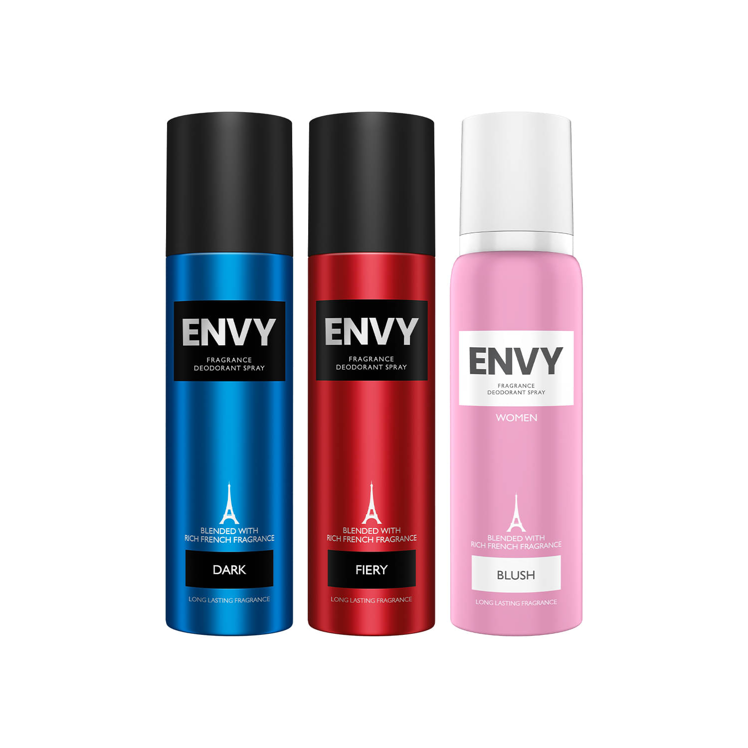 Envy Fiery, Dark & Blush 140 ml Each Deodorant Spray for Women,Men 420 ml ( Pack of 3 ) Envy Fiery, Dark & Blush 140 ml Each Deodorant Spray for Women,Men 420 ml ( Pack of 3 )