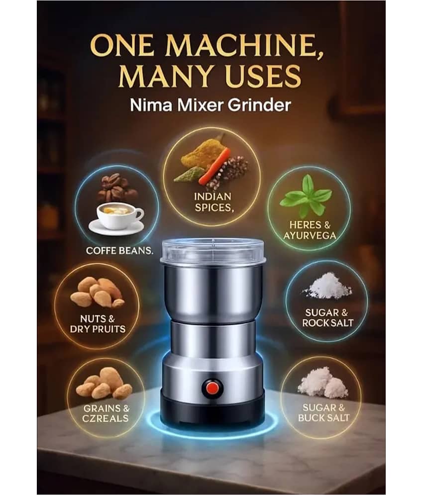 FLEXTOX Nima Japan 350W,26000 RPM Mini Stainless Steel Spice Nuts Grainder Stainless Steel 1 Coffee Grinder