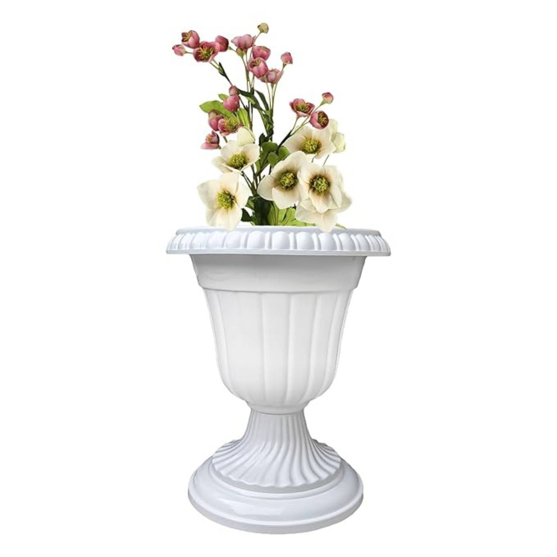     			Garden's Need 13-Inch (33.02 cm) White Color Decorative Trumpet Shape Plastic Tulip Indoor Flower Vases | Flower Holder for Home Decor and Table Top Display