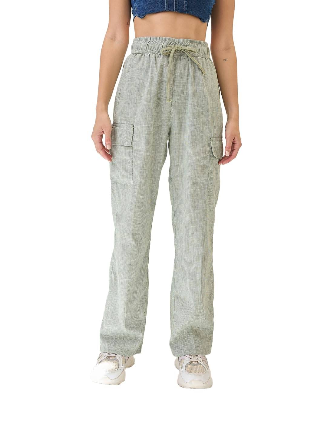     			Globus Women Cotton Blend Casual Trousers ( Green )
