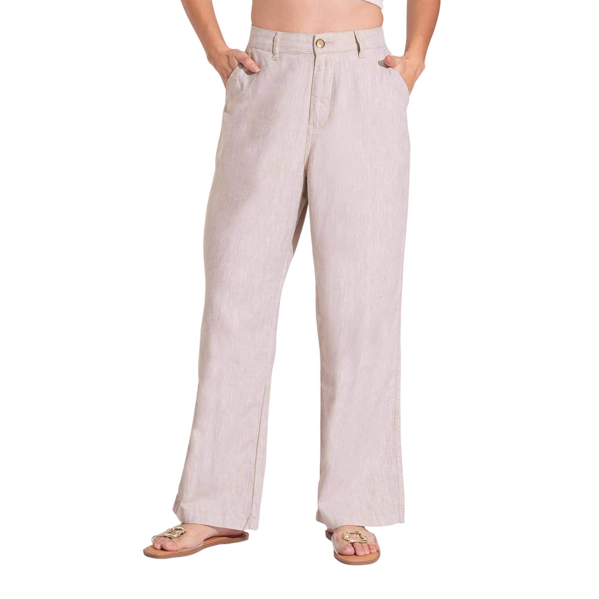     			Globus Women Cotton Blend Casual Trousers ( Beige )