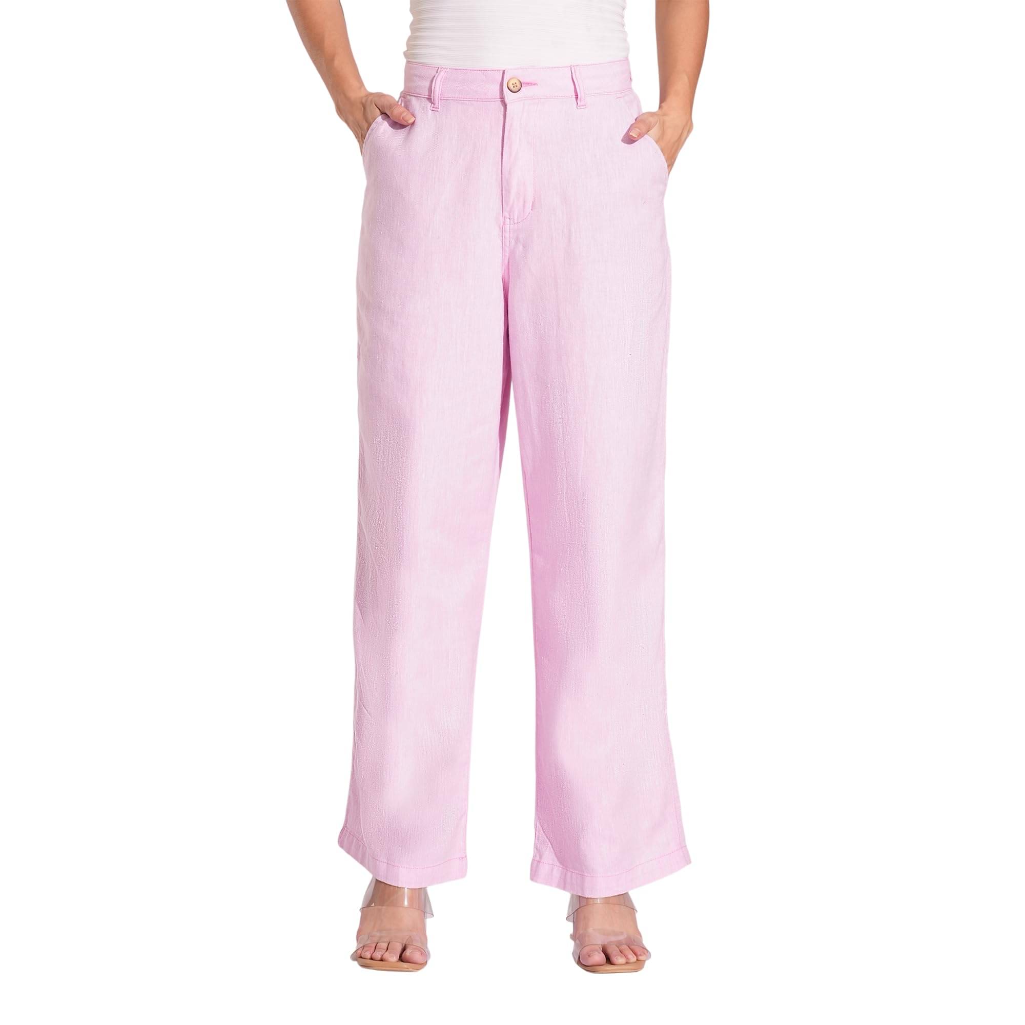     			Globus Women Cotton Blend Casual Trousers ( Pink )