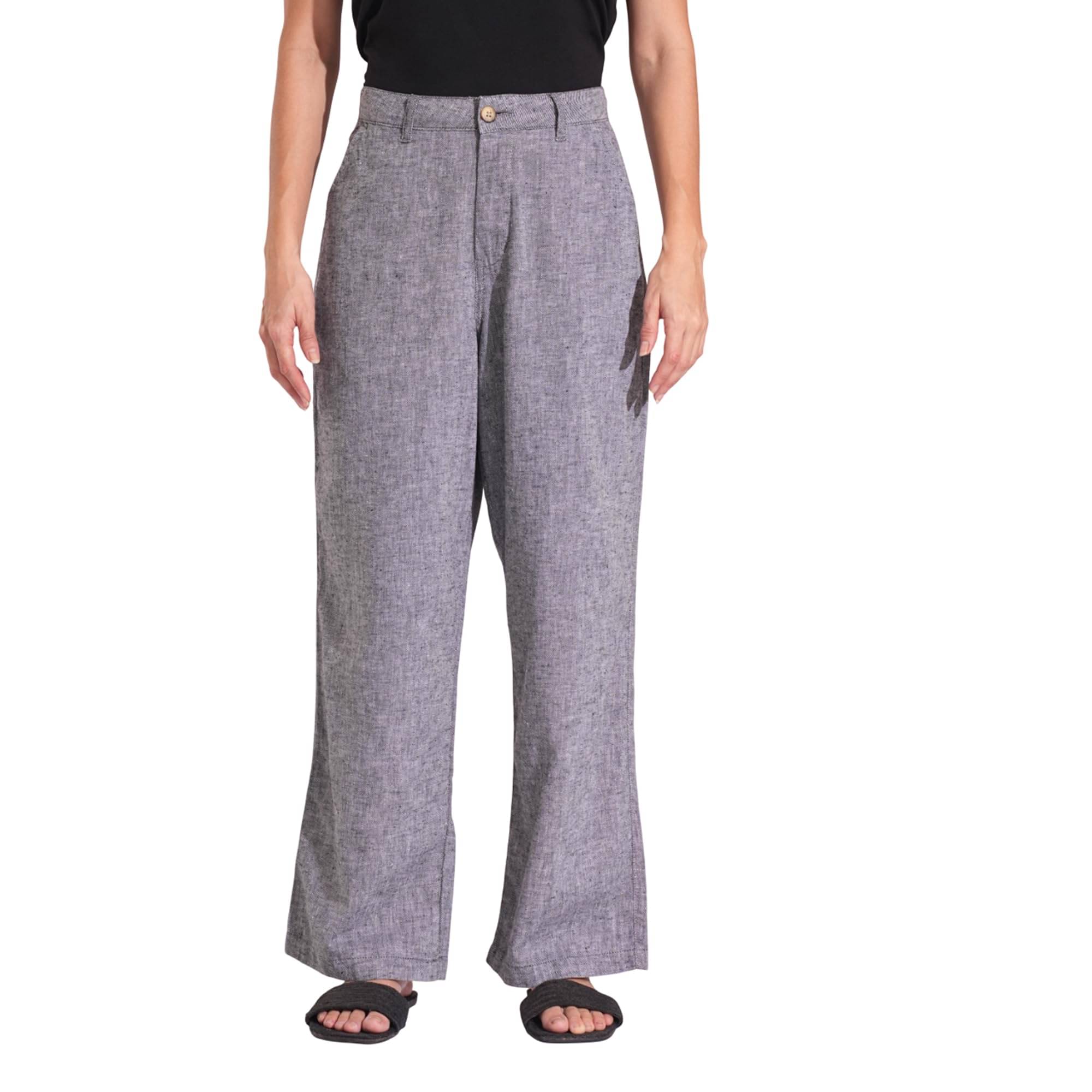     			Globus Women Cotton Blend Casual Trousers ( Grey )